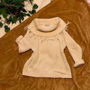 White knit sweater dress